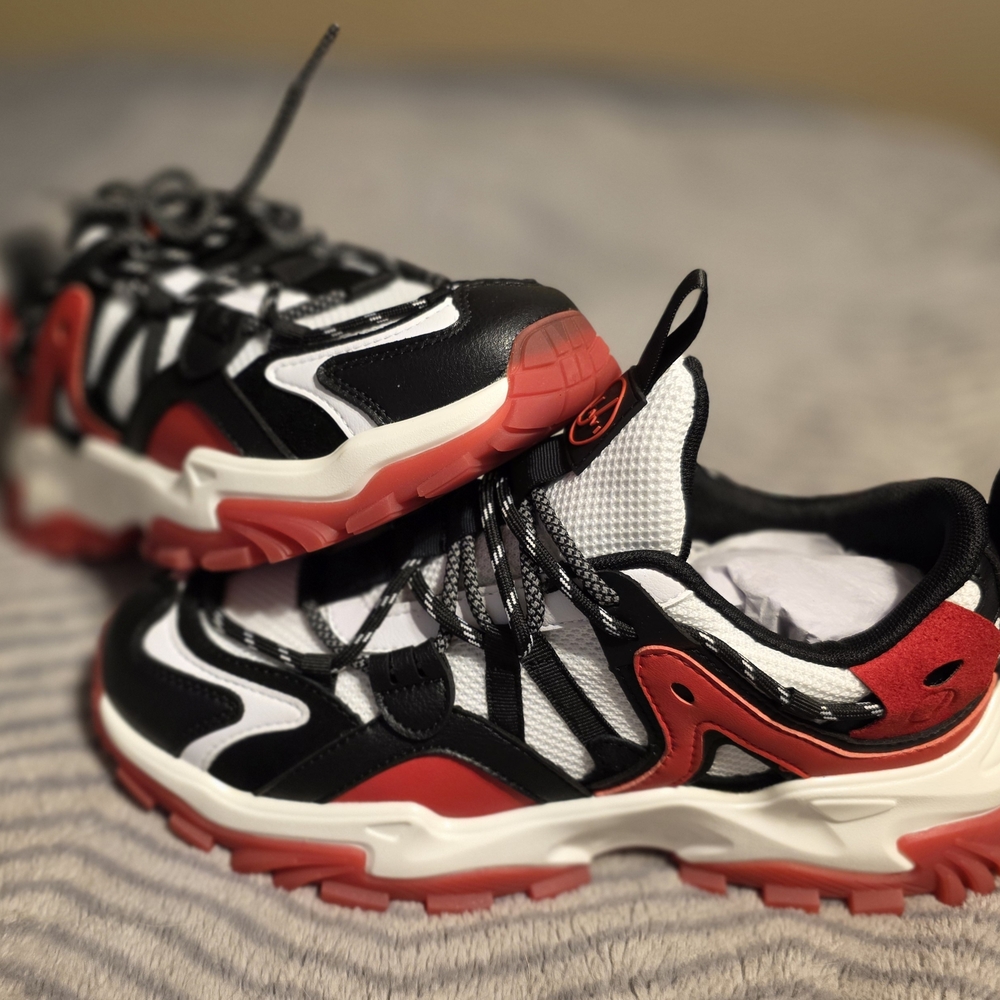 Stylish Kids Sneakers - Black and Red